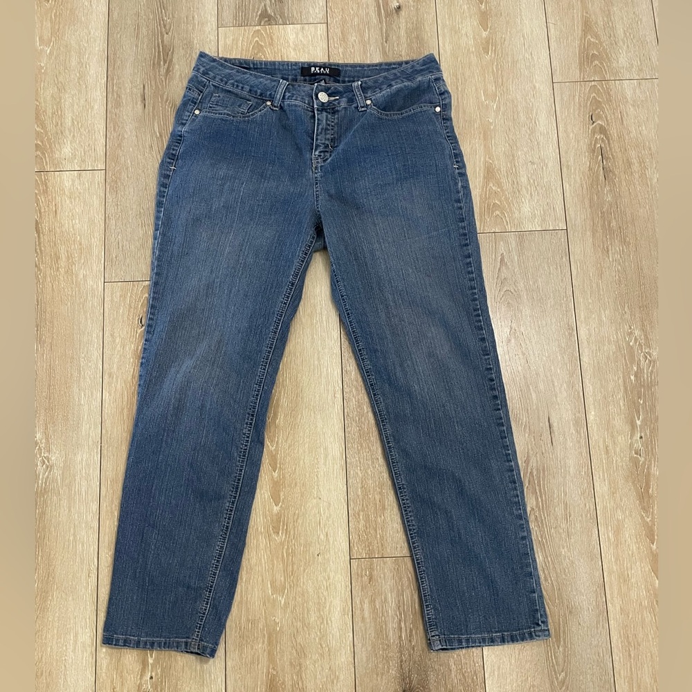 Sound Style Beau Dawson Womens Pants Blue Slimming Silk Denim Size 10 ,5 Pocket